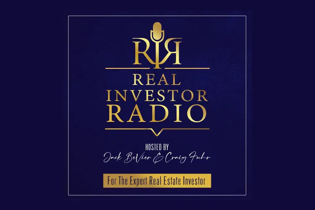 real investor radio logo on blue background