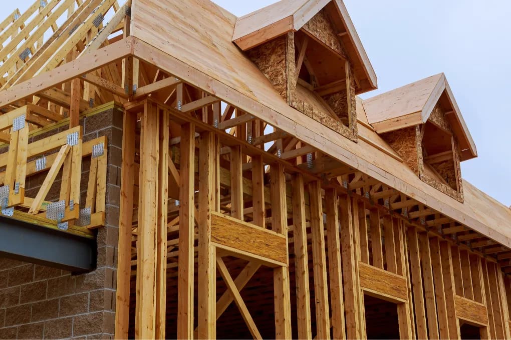 exterior image of a house construction site