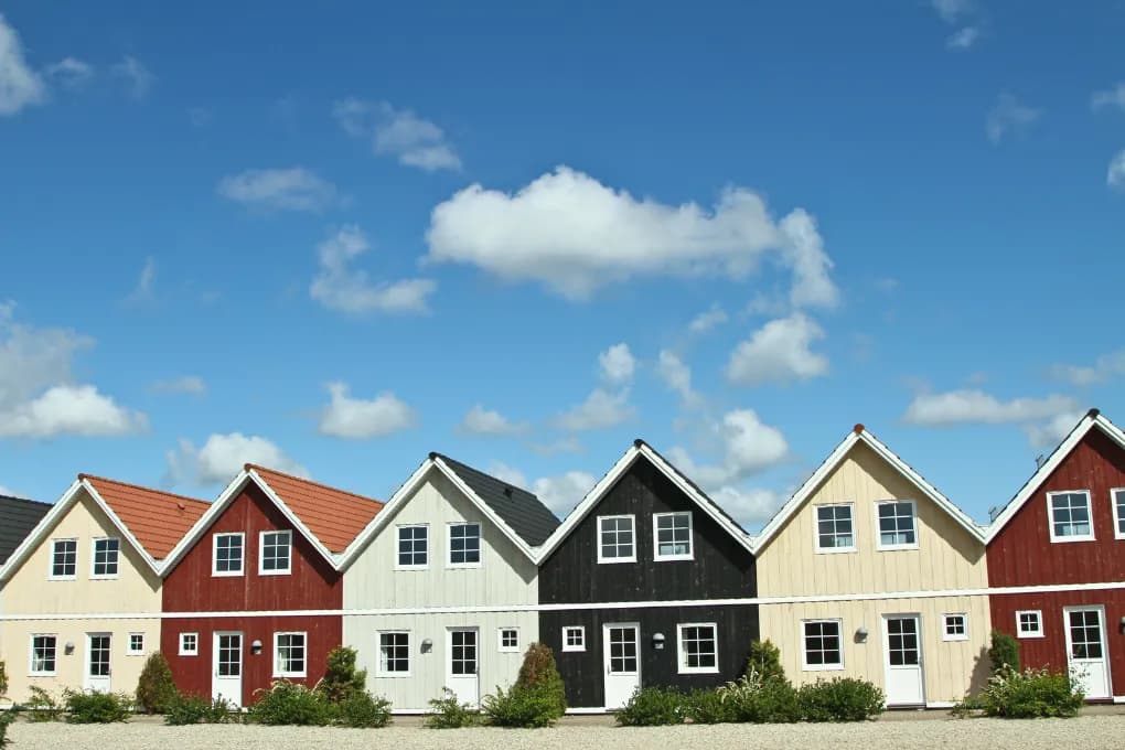 row of houses and their roofs