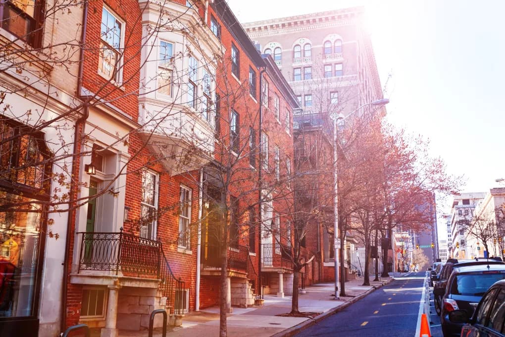 exterior image of row homes in maryland