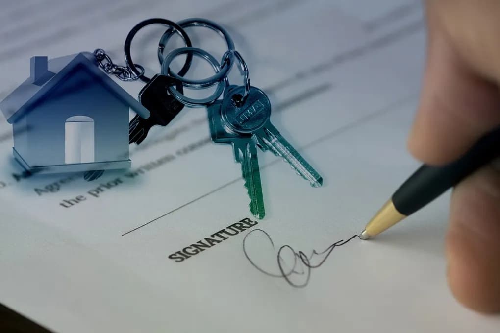 image of keys to a house sitting on a document