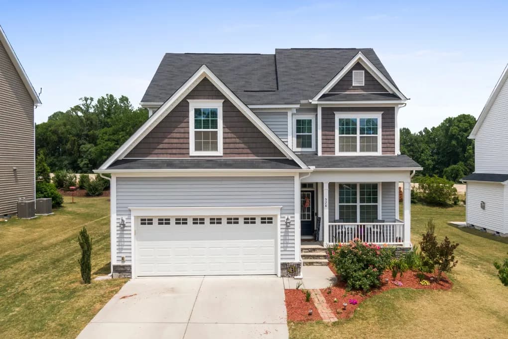 exterior image of a blue house