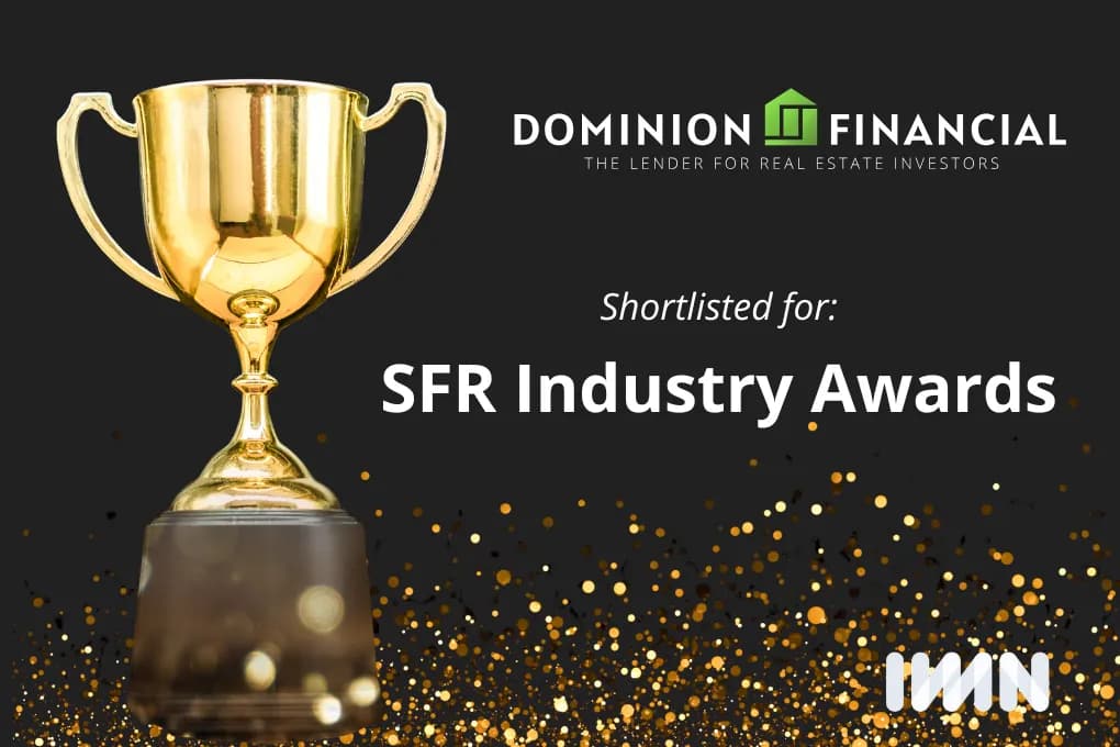 black graphic with trophy and text shortlisted for SFR industry awards