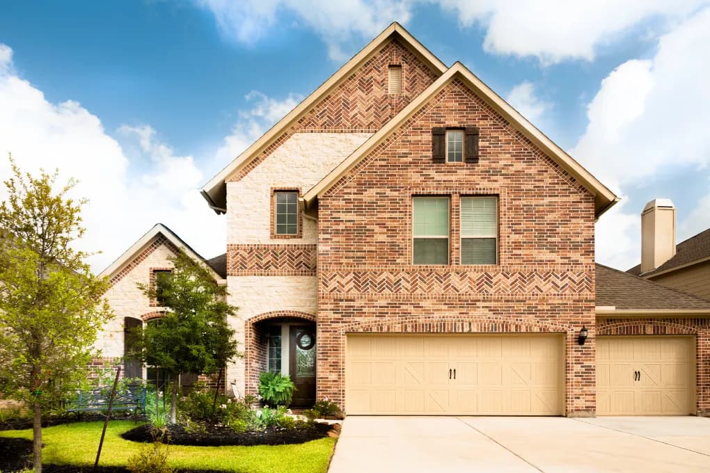 exterior image of a brick home for rent in texas