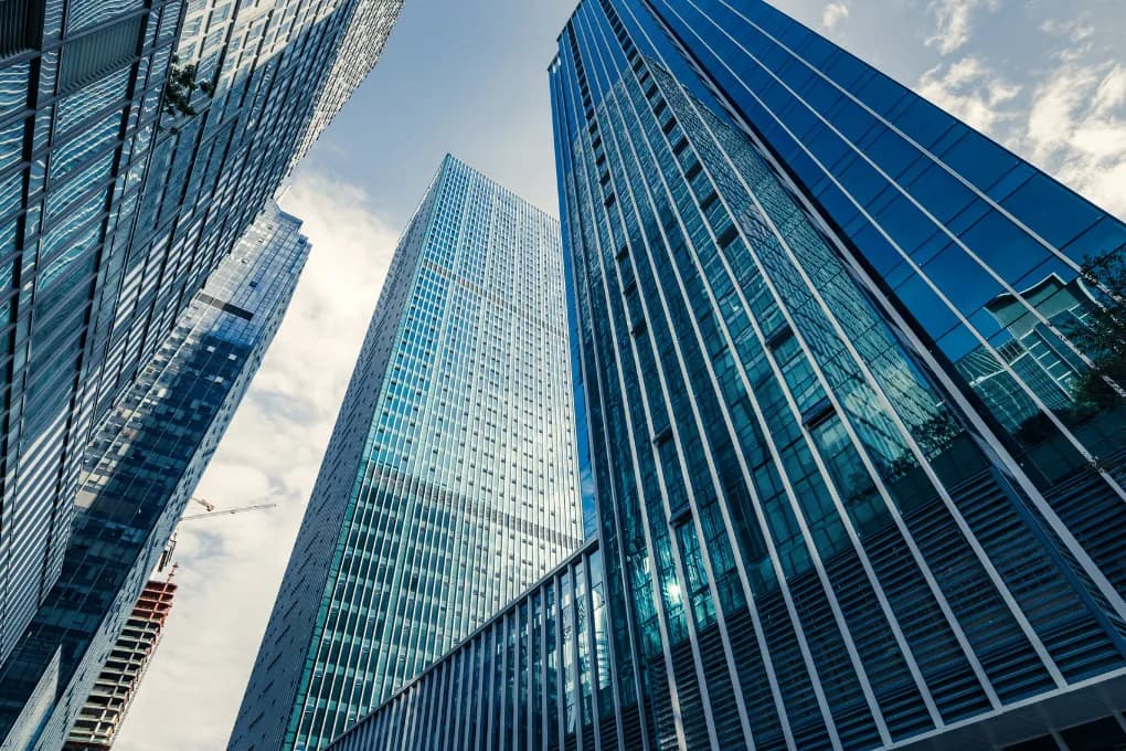 image of a sky scraper in a city