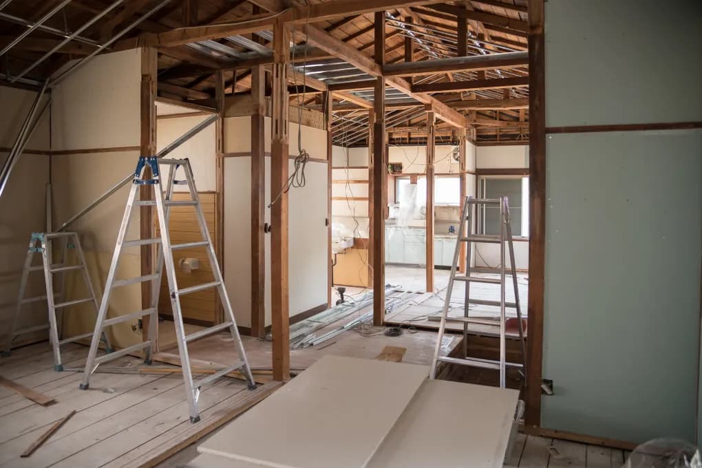 home undergoing renovation in pennsylvania
