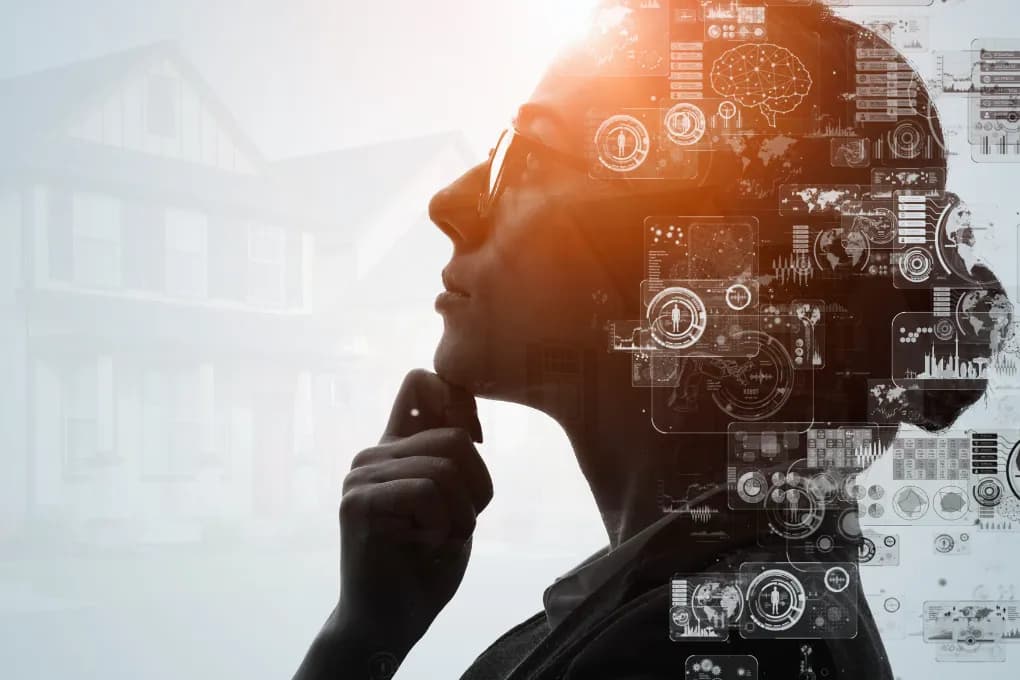 image of womens face with overlay of ai analysis