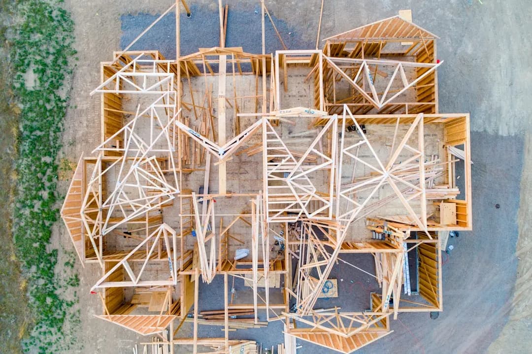 overhead image of new home construction