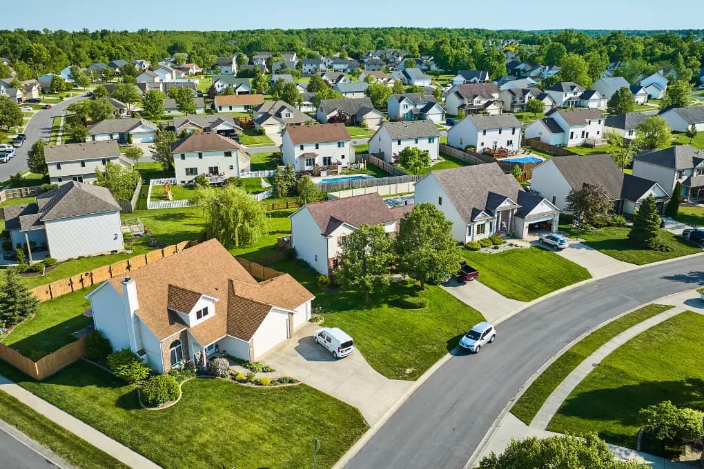 Bird's eye view of neighborhood